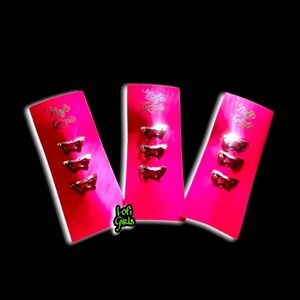 Butterfly Y2K Silver Chrome Lofi Girls Hair Clip Set of 3